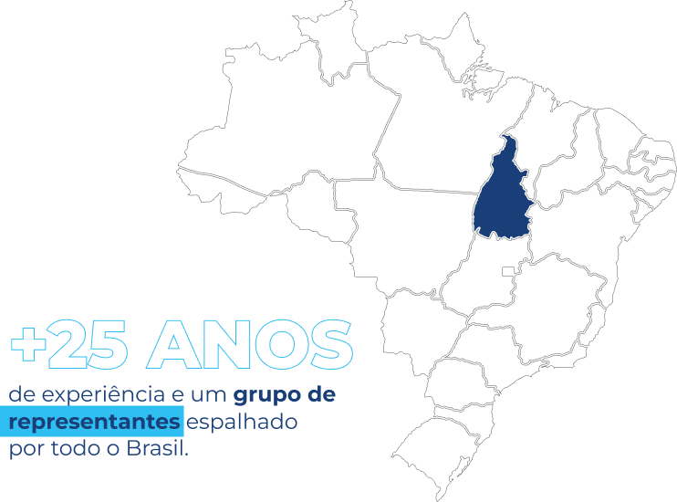 +25 anos de experiência e um grupo de representantes espalhado por todo o Brasil
